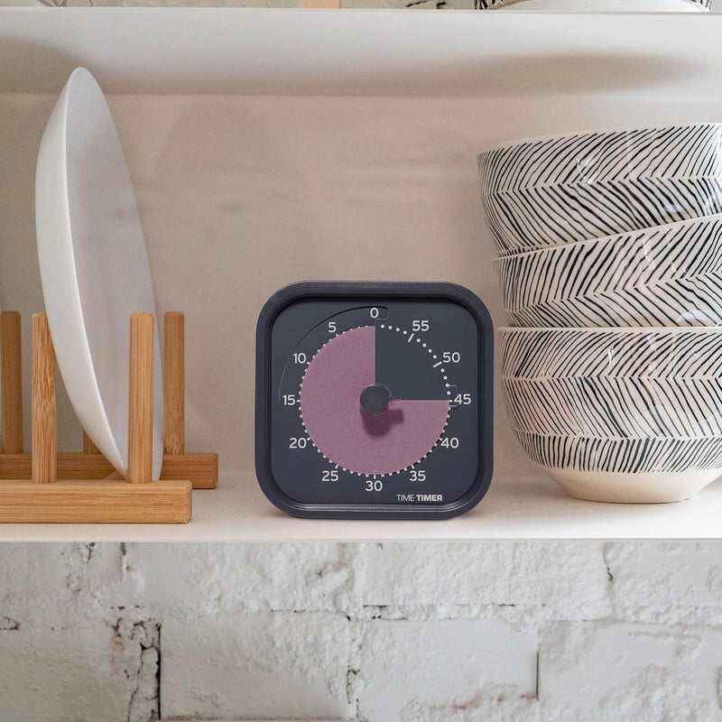 Time Timer MOD Home - Metallic Series - Individual Sized 60 Minute Visual Countdown Timer for ADHD, Adults, Students, and Pomodoro with Silent Operation (Metallic Storm) - Image 3